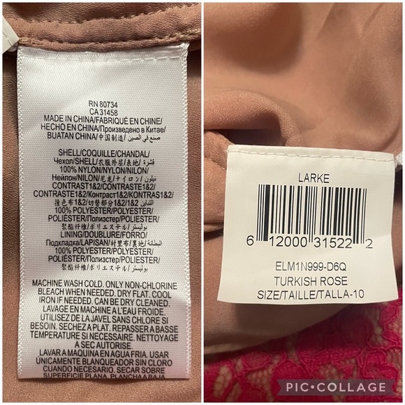 NWT BCBGMaxAzria Larke Turkish Rose Lace Halter Peplum Top size 10 - Picture 13 of 16